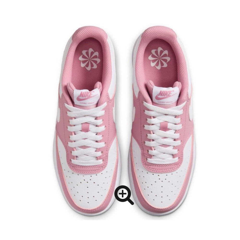 NWT!! Nike Women’s Pink and White Low-Top Swoosh Sneakers - Picture 4 of 7
